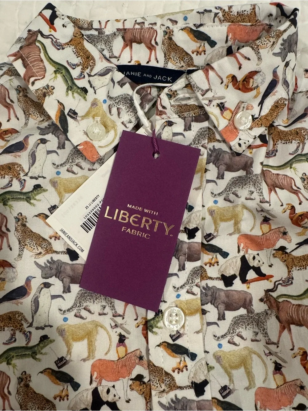 Janie and Jack Boys Liberty Print Shirt + Khaki Shorts